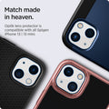 AGL04038 - iPhone 13 Mini / iPhone 13 Optik Lens Protector in starlight showing match made in heaven. Optik lens protectors is compatible with all spigen iPhone 13 and 13 mini max cases.