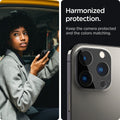 AGL03381 - iPhone 13 Pro Max / iPhone 13 Pro Optik Lens Protector in black showing hamonized protection. Keep the camera protected and the colors matching