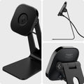 ACH02574 - OneTap Pro Wireless Magnetic Charging Stand (MagFit) in black showing the different angles