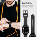 ACS04182 - Apple Watch Series (45mm) Case Liquid Air Pro in black showing the comfort fit. Adjustable band with lightweight