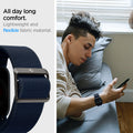 AMP02291 - Apple Watch Series (Apple Watch (41mm)/Apple Watch (38mm)) Watch Band Lite Fit in navy lightweight and flexible fabric material. All day long comfort.