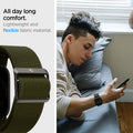 AMP02288 - Apple Watch Series (Apple Watch (49mm)/Apple Watch (45mm)/Apple Watch (42mm)) Watch Band Lite Fit in khaki lightweight and flexible fabric material. All day long comfort.