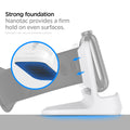 000CD21181 - Apple Watch Night Stand S350 in white showing the Strong foundation. Nanotac provides a firm hold on even surfaces