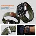 AMP10142 - Apple Watch 10/11 (46mm) WBF0 in Green showing the premium quality. Durable nylon and stainless steel for a secure fit around the wrist