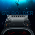 AMP02854 - Apple Watch Series Rugged Band in Matte Black showing watch and go bolder