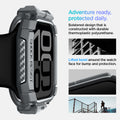 ACS08598 - Apple Watch 10 (46mm) Case Rugged Armor in Dark Gray adventure ready, protected daily. Bolstered design that is constructed with durable thermoplastic polyurethane. Lifted bezel around the watch face for bump protection.