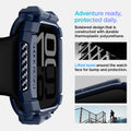 ACS08599 - Apple Watch 10 (46mm) Case Rugged Armor in Navy Blue adventure ready, protected daily. Bolstered design that is constructed with durable thermoplastic polyurethane. Lifted bezel around the watch face for bump protection.