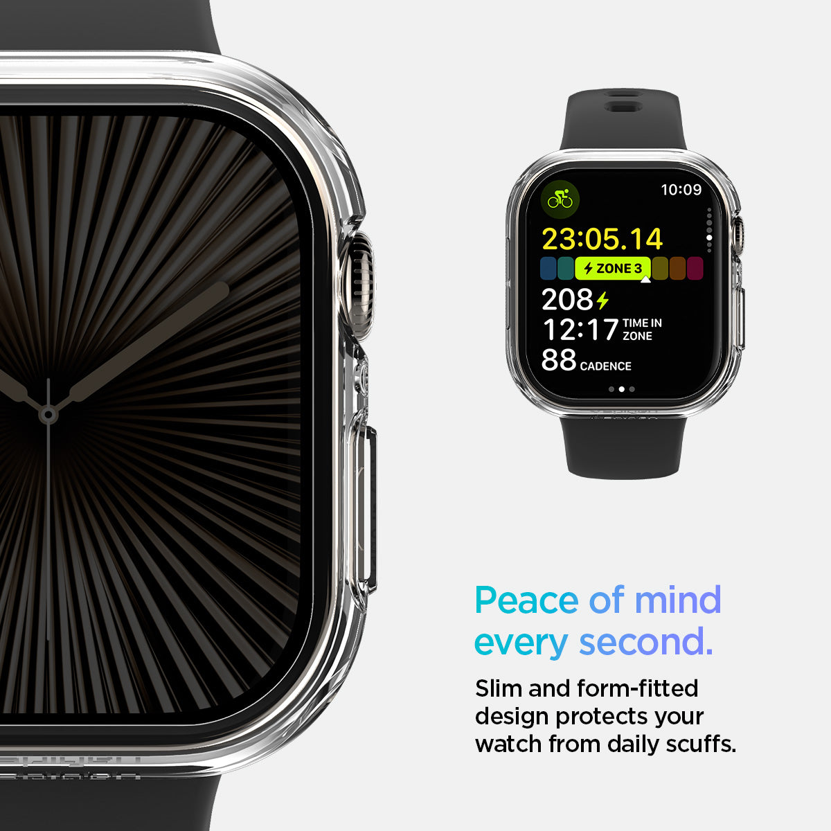 ACS08589 - Apple Watch 10 (42mm) Case Thin Fit in Crystal Clear slim and form fitted design protects your watch from daily scuffs. Peace of mind every second.