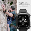 ACS05237 - Apple Watch Series (45mm) Case Tough Armor Pro Metal in black showing the metal case protects around the clock