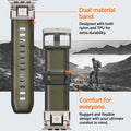 AMP09102 - Apple Watch Ultra (49mm) DuraPro Armor in Military Green designed with both PU and TPU for extra durability. Rugged and flexible design with your ultimate comfort in mind.