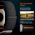 AMP05981 - Apple Watch (45mm) DuraPro Flex Ultra in Black improved and refined buckle and wider band for additional security. Rugged orange stitching matches the action button.