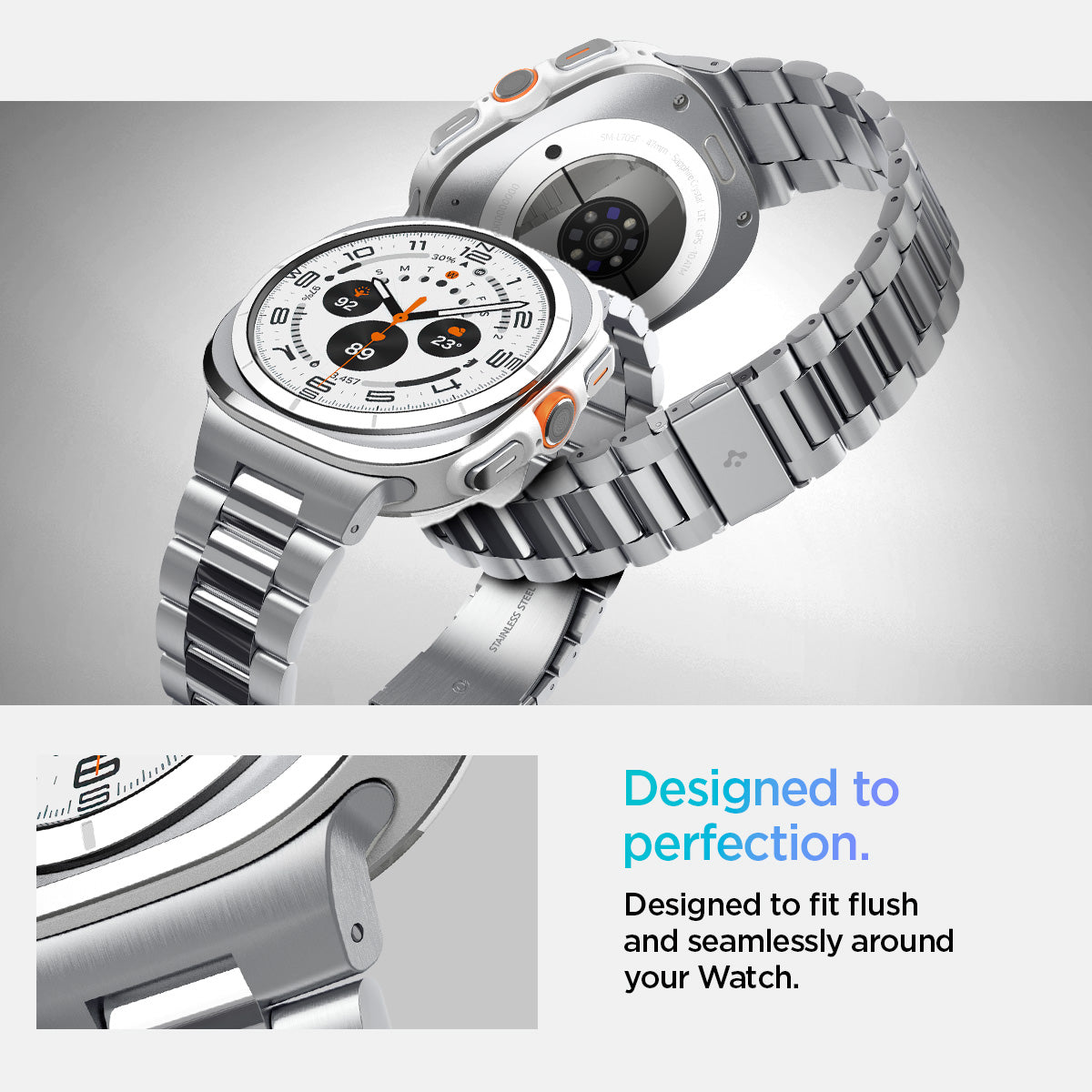 AMP08823 - Watch Ultra (47mm) Modern Fit 316L Band in Silver designed  perfection. Designed to fit flush and seamlessly around your watch.