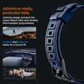 ACS07389 - Apple Watch (49mm) Rugged Armor Pro in Navy Blue unibody design protects the apple watch ultra with durable thermoplastic polyurethane. Locks in and straps on easily for a secure fit.