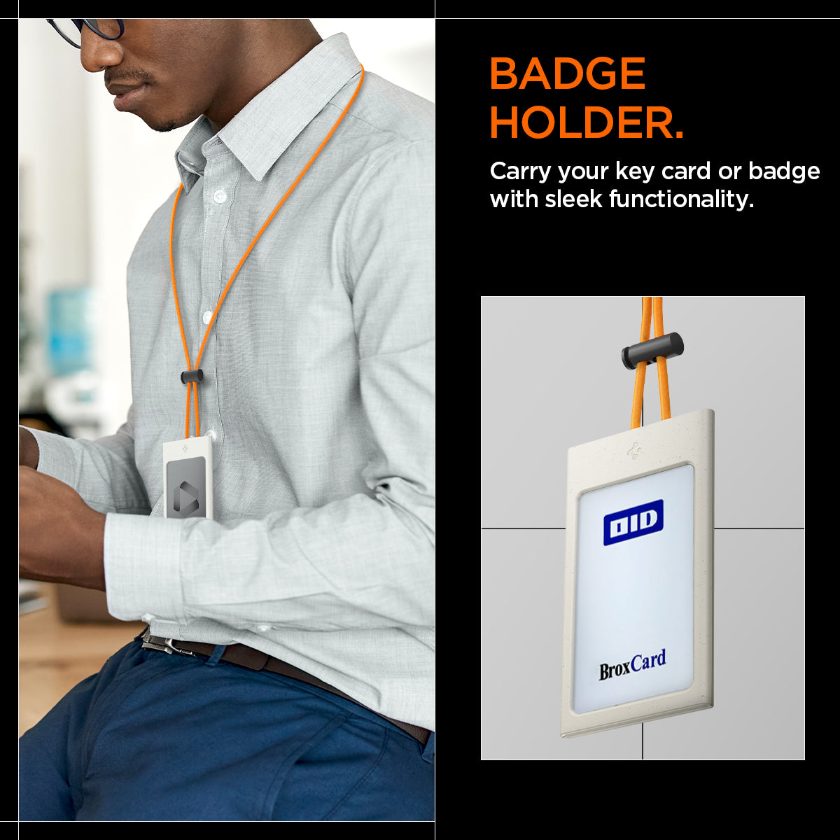 AFA09346 - Badge Holder MagSlide in Dune Beige showing the badge holder, carry your key card or badge with sleek functionality