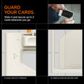 AFA09346 - Badge Holder MagSlide in Dune Beige showing the slide in and secure up to 2 cards wherever you go, 1. slide car out to remove 2. inner silicone pad secures card