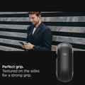 ACS05591 - Bose Earbuds Quiet Comfort 2 Case Rugged Armor in black showing perfect grip. textured on the sides for a strong grip.