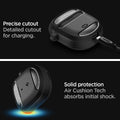 ACS05591 - Bose Earbuds Quiet Comfort 2 Case Rugged Armor in black showing precise cutout detailed cutout for charging. solid protection air cushion tech absorbs initial shock