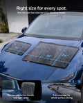 ACP11389 - Two sizes of Spigen microfiber towels, 16 inches and 36 by 24 inches, laid on a car hood to show size options for different detailing tasks
