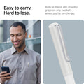 ACS05857 - Apple Pencil Holder DA201 in white showing the easy to carry. Hard to lose. Built-in metal clip sturdily grips on any pocket when you're on-the-go