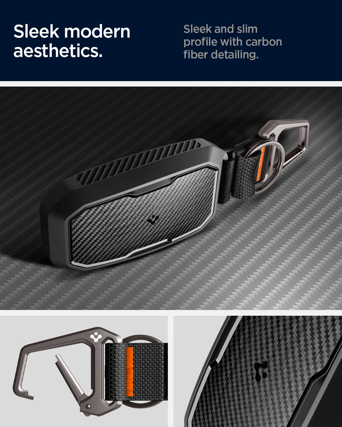 ACS09430 - Ford Key Fob Cover | FK100 in Matte Black showing the sleek modern aesthetics. Sleek and slim profile with carbon fiber detailing