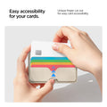 AFA07232 - MagSafe Card Holder Folder Pop (Mag Fit) in Rainbow showing the unique finger cut out for easy card accessibility