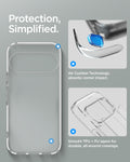  ACS11430 - Pixel 11 Pro  Ultra Hybrid Crystal Clear Crystal clear case for Pixel 11 Pro  featuring Air Cushion Technology, reinforced corners, and hybrid TPU and PC construction.