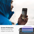 ACS00977 - Galaxy A21s Case Tough Armor in Metal Slate showing the screen protection. Raised along the edges to keep flat