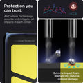 ACS04319 - Galaxy A33 5G Case Tough Armor in Black showing the protection you can trust. Air Cushion Technology absorbs and mitigates all impacts in each corner. Extreme impact foam dramatically reduces collision damage