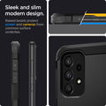 ACS04319 - Galaxy A33 5G Case Tough Armor in Black showing the sleek and slim modern design. Raised bezels protect screen and cameras from common surface scratches
