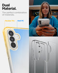 ACS11133 - Spigen Ultra Hybrid Galaxy A37 5G case in Crystal Clear highlighting dual material construction with flexible TPU bumper and hard PC back panel