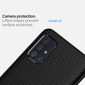 ACS00601 - Galaxy A51 Case Liquid Air in Matte Black camera protection. Lifted edges prevent surface scratches.
