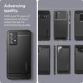 ACS02315 - Galaxy A52 Case Rugged Armor in Matte Black showing the advancing quality. With over 10 years of experience  we have raised the bar for manufacturing quality