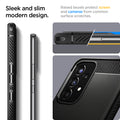 ACS04159 - Galaxy A53 5G Case Rugged Armor in Matte Black showing the sleek and slim modern design. Raised bezels protect screen and cameras from common surface scratches