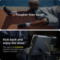 ACS04256 - Galaxy A53 5G Case Tough Armor in Metal Slate showing the kickstand with 70 degrees hand-free viewing. 