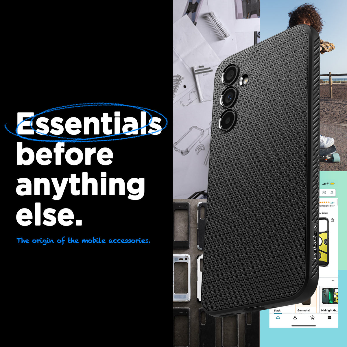 ACS05885 - Galaxy A54 5G Case Liquid Air in Matte Black  essentials before anything else. The origin of the mobile accessories.