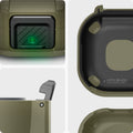 ACS05912 - Galaxy Buds 2 Pro / 2 / Pro / Live Case Lock Fit in vintage khaki showing front, side, back.