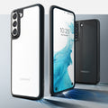 ACS03989 - Galaxy S22 5G Case Ultra Hybrid in matte black showing back and front.