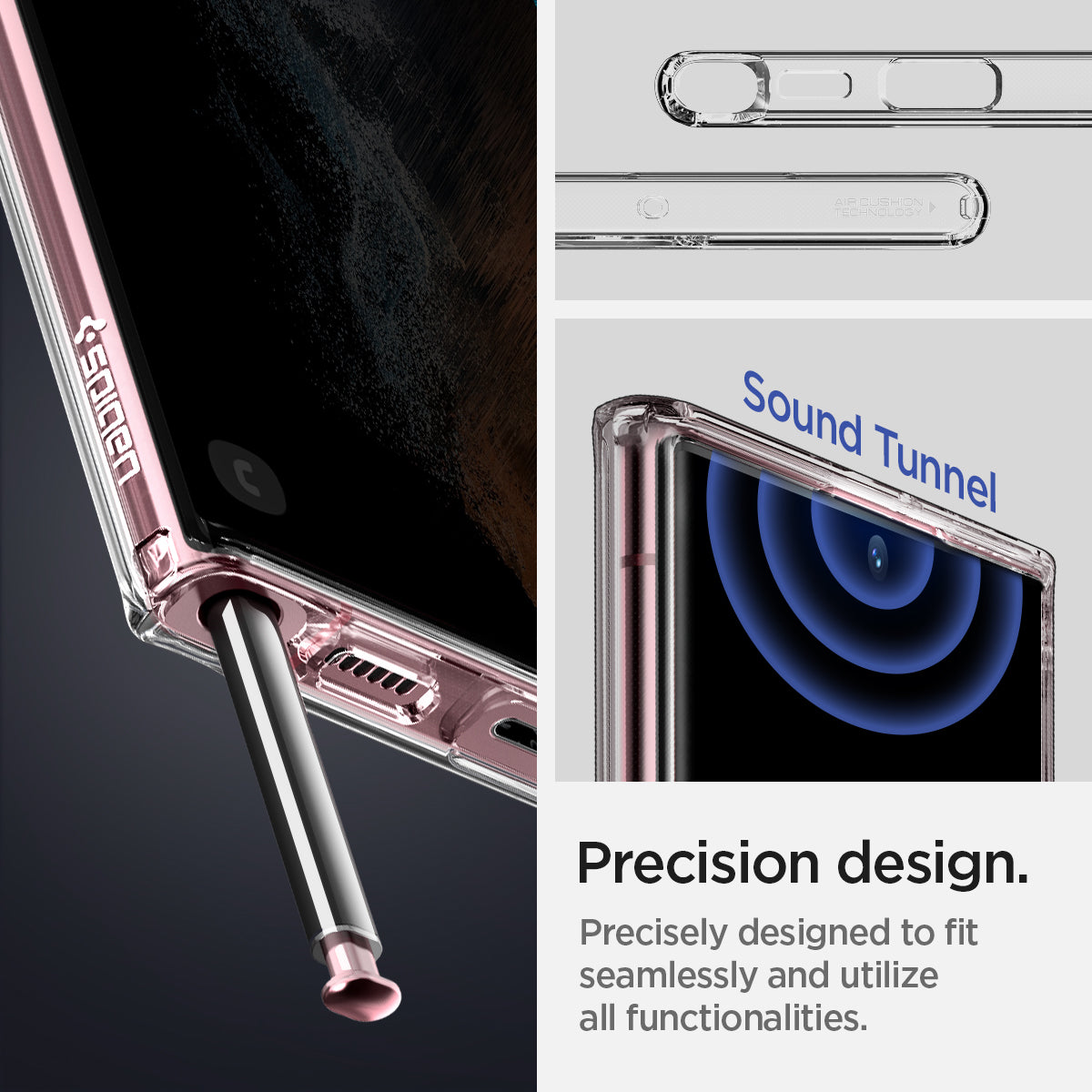 ACS03918 - Galaxy S22 Ultra 5G Case Ultra Hybrid in crystal clear  precision design. precisely designed to fit seamlessly and utilize all functionalities.