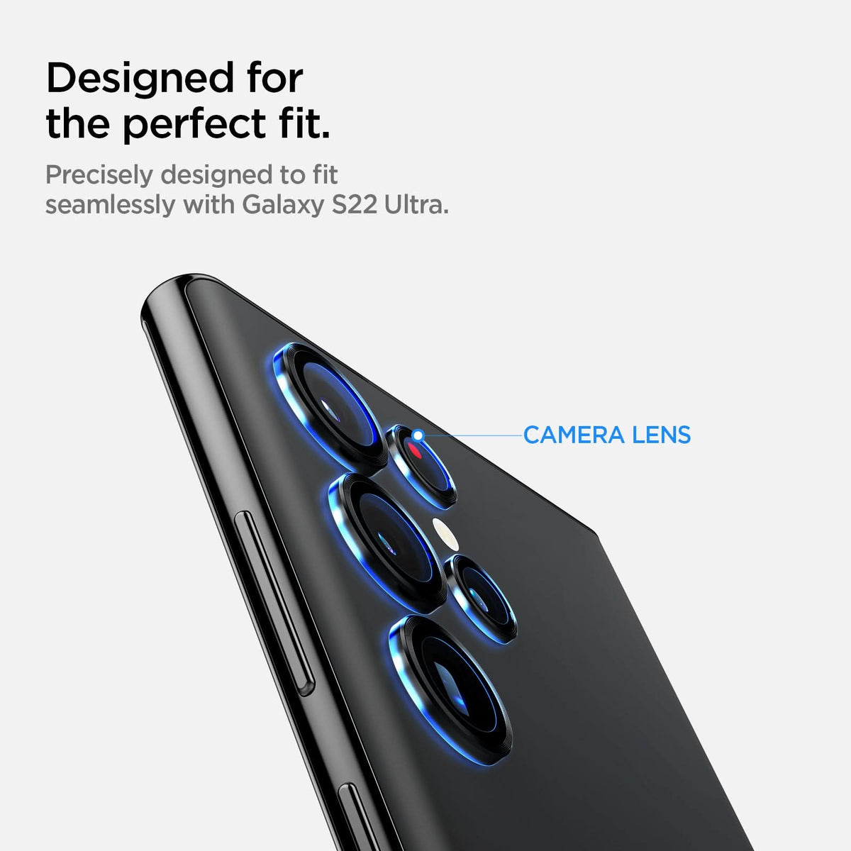 AGL04751 - Galaxy S22 Ultra EZ Fit Optik Pro Lens Protector Glass.tR in black  designed for the perfect fit. Precisely designed to fit seamlessly with galaxy S22 Ultra.