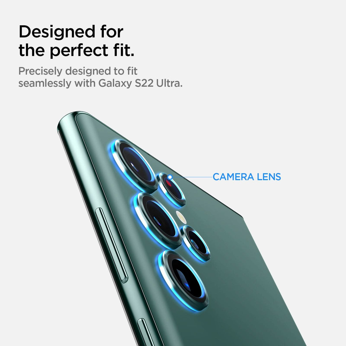 AGL04754 - Galaxy S22 Ultra EZ Fit Optik Pro Lens Protector Glass.tR in green  designed for the perfect fit. Precisely designed to fit seamlessly with galaxy S22 Ultra.