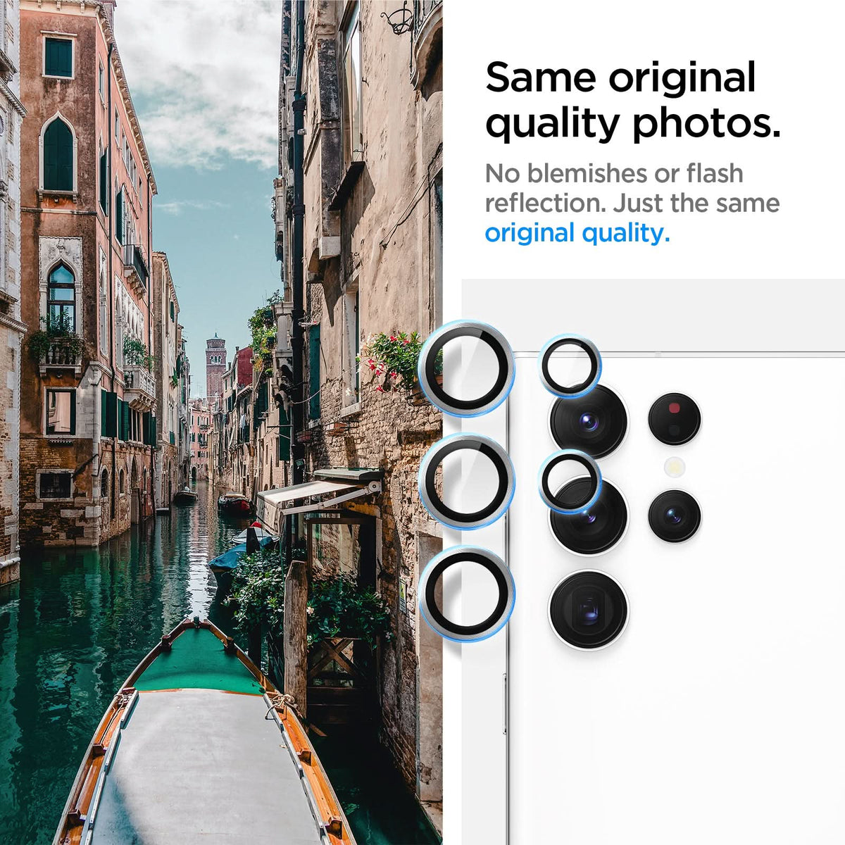 AGL04753 - Galaxy S22 Ultra EZ Fit Optik Pro Lens Protector Glass.tR in phantom white same original quality photos. No blemishes or flash reflection. Just the same original quality.