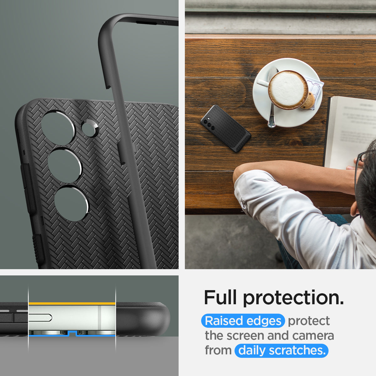 ACS05721 - Galaxy S23 Case Neo Hybrid in black  full protection. raised edges protect the screen and camera from daily scratches.