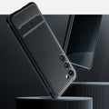 ACS05711 - Galaxy S23 Case Rugged Armor in matte black showing back.