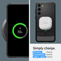 ACS05711 - Galaxy S23 Case Rugged Armor in matte black Simply charge wireless check. power share check. USB-C cable.