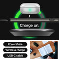 ACS05627 - Galaxy S23 Ultra Case Neo Hybrid in gunmetal charge on. powershare. wireless charge. USB-C cable.