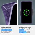 ACS07451 - Galaxy S24 Case Liquid Air in Deep Purple form fitted flexible and durable for the best fit and easy installation. Simply charge wireless check. power share check. USB-C cable.