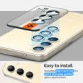 AGL07444 - Galaxy S24 Optik Pro EZ Fit Lens Protector in Yellow showing the easy to install. Includes alignment tray for quick and  easy guided glass application