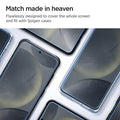 AGL07430 - Galaxy S24 Plus GLAS.tR EZ Fit in Transparency showing the match made in heaven. Flawlessly designed to cover the whole screen and fit with Spigen cases