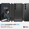 ACS07346 - Galaxy S24 Case Rugged Armor in Matte Black showing the compatibility only with S24. Not compatible with Galaxy S24+ and S24 Ultra