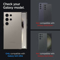 AGL07585 - Galaxy S24 Ultra Optik Pro EZ Fit Lens Protector in  L-Series showing the compatibility. Only compatibility with Galaxy S24 Ultra and not compatible with Galaxy S24/S24+ and Galaxy S23 Ultra